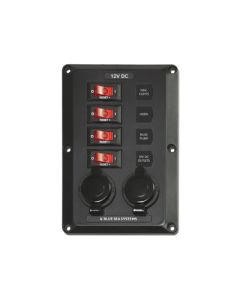 Strömbrytarpanel 4x ON/OFF-brytare (15A)
