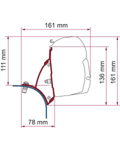 Fiamma markisadapter F45 VW T5/T6 sleeper roof