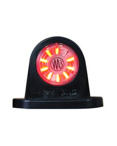 LED-markeringsljus med gummistjälk, klar/röd