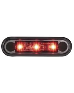 Optibeam Dark Phantom markeringsljus röd, infälld montering, 0,5 m, ADR