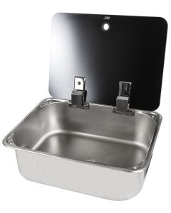 Vask med glaslock, 375 x 300 x 121mm